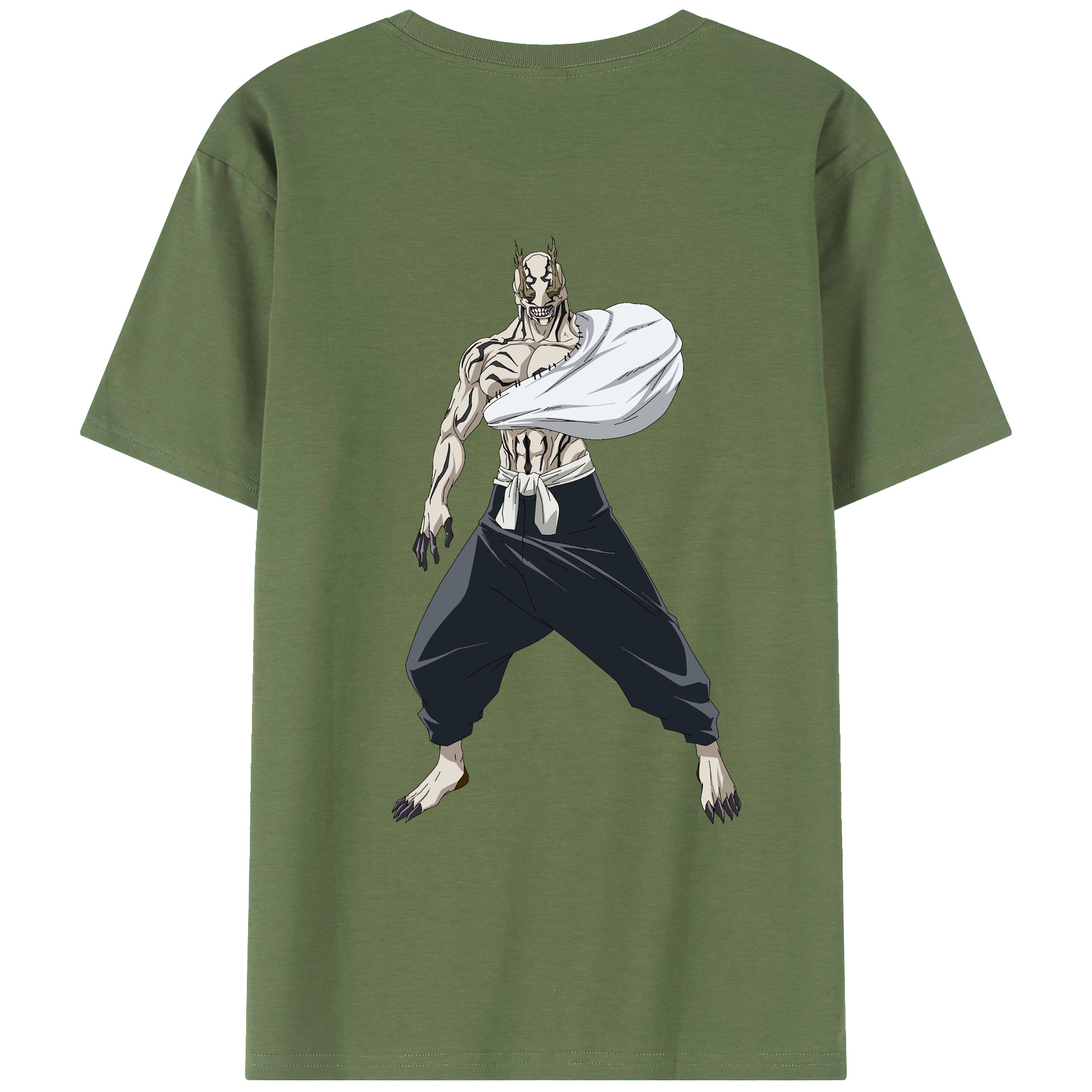 （画像用） 呪術廻戦 Jujutsu Kaisen 綿100％ メンズ半袖Tシャツ（バックプリント） 通気性